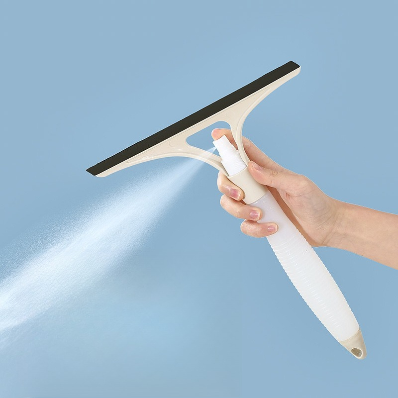 Glass Cleaner Streak - スプレー付きのガラス窓用スクイージークリーナー。両面ワイパーで、拭き跡を残さず、シャワー室、浴室、車のミラーなど、家庭での清掃に最適なツール。