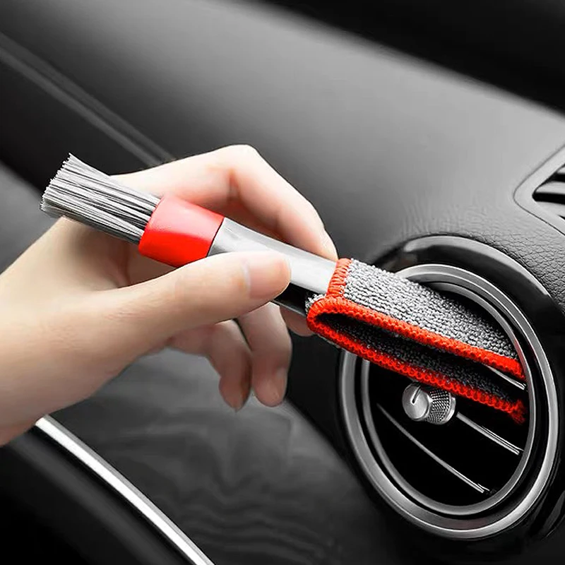 Interior Detailing Kit - 車の換気用の多機能ダブルヘッドブラシ,車内の掃除用のクリーニングツール